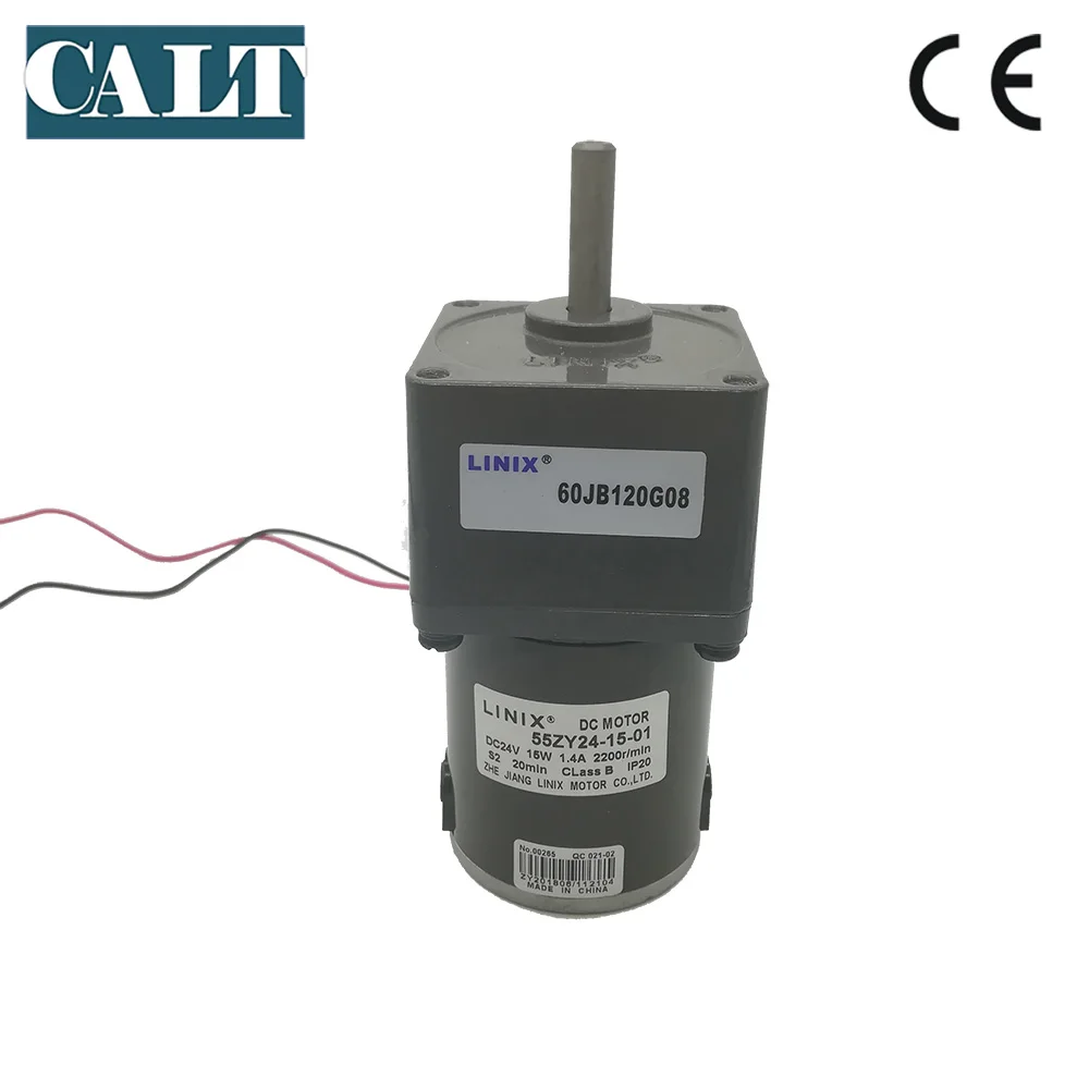 Высокое Качество Linix DC 24V 15W мотор редуктор 55ZY24 15 01 8 мм вал 2200 об/мин постоянного