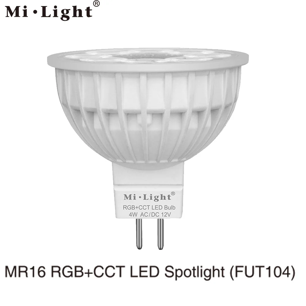 MiLight MR16 4W RGB+ CCT Светодиодный прожектор FUT104 AC/DC12V полноцветный пульт дистанционного управления умная лампа с WiFi совместима с дистанционным управлением