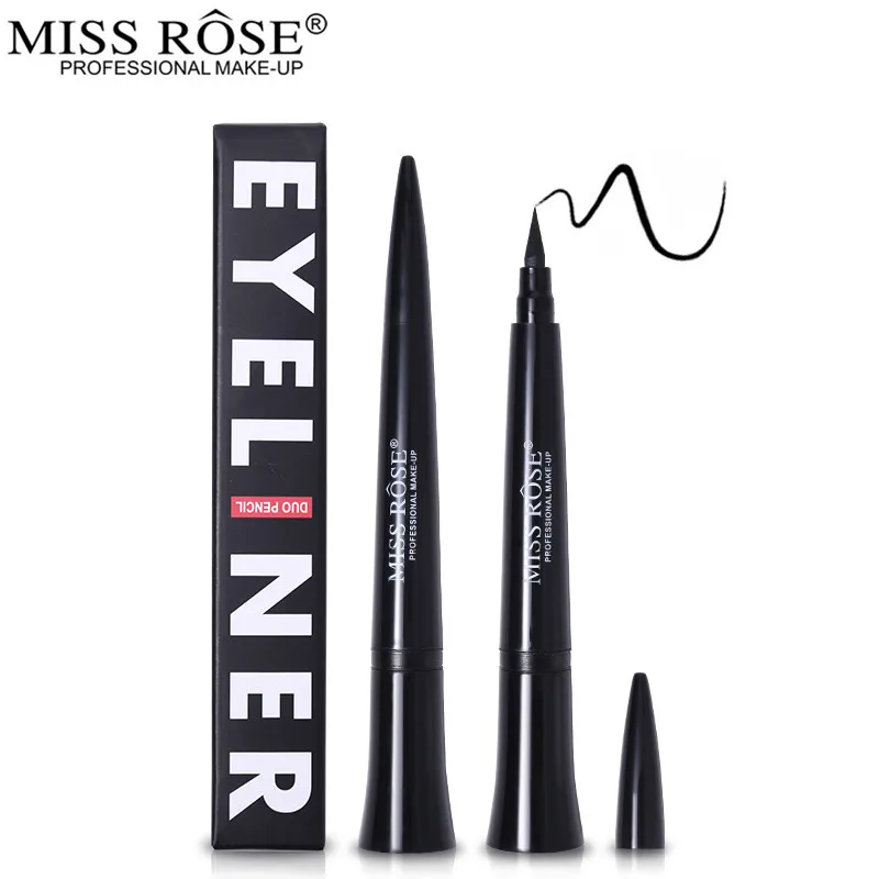Подводка для глаз MISS ROSE Black жидкая подводка с герметичным карандашом макияж