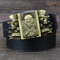 mens belt with lighter golden skull lighter belt buckle metal lighters kerosene lighter belt for men gift