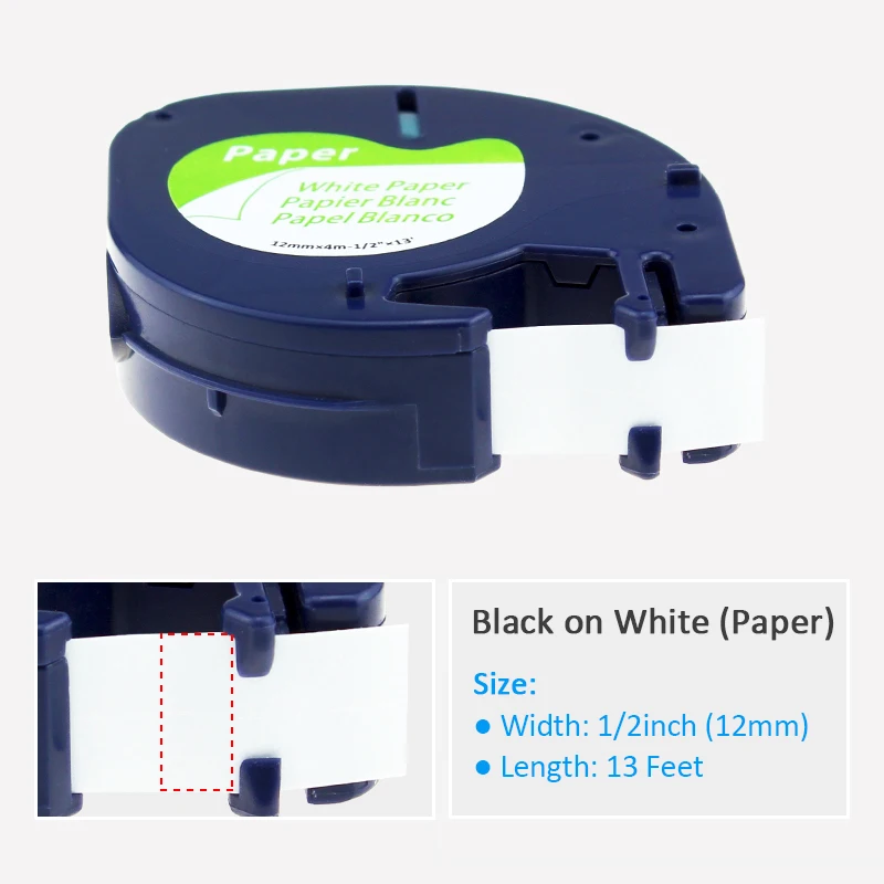 Labelife 20 Pack Compatible Dymo Letratag Label Tape 91200 DYMO 91330 91220 59521 Black on White for Printer | Компьютеры и офис