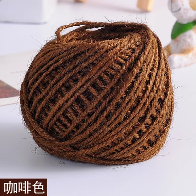 Brown 20 м красочные джутовые рулоны веревки пеньковая веревка вечерние упаковка для свадебного подарка Шнуры нить DIY Скрапбукинг флористы Ремесло Декор - Цвет: Brown