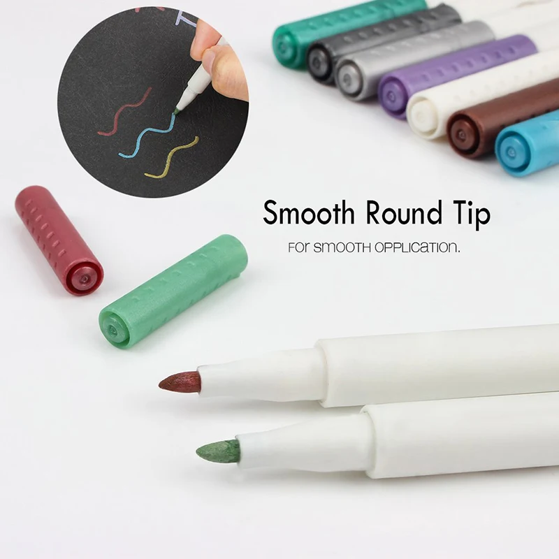 12 цветов сверкающая ручка книжная Закладка металлическая белая набор картина