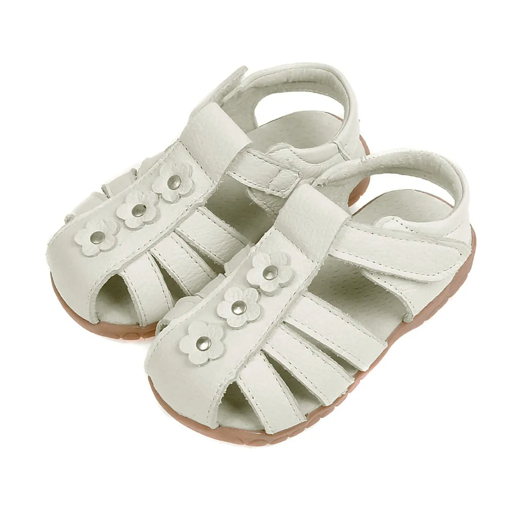 

ARLONEET Children's girls leather casual shoes wear flat non-slip sandals Flowers Comfortable Breathable Casual sandals Shoes