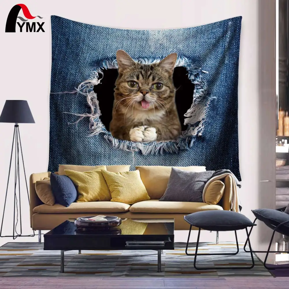 Оптовая продажа гобелен 150X130/200 см милая собака кошка фотографии цифровая печать