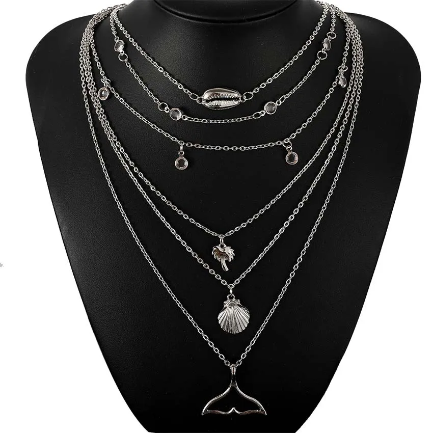 boho multi Women Chain shell Choker Necklace chocker Jewelry collana Bijoux Femme Joyas mujer Collier ras du cou | Украшения и