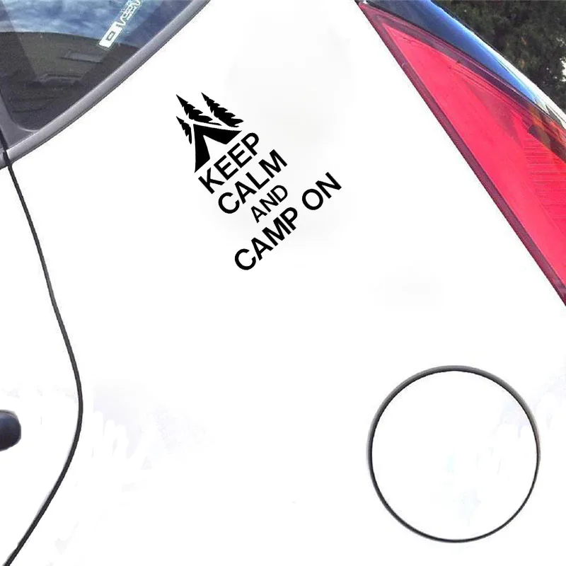 YJZT x 16 см наклейка с надписью KEEP CALM AND CAMP интересная виниловая автомобильная