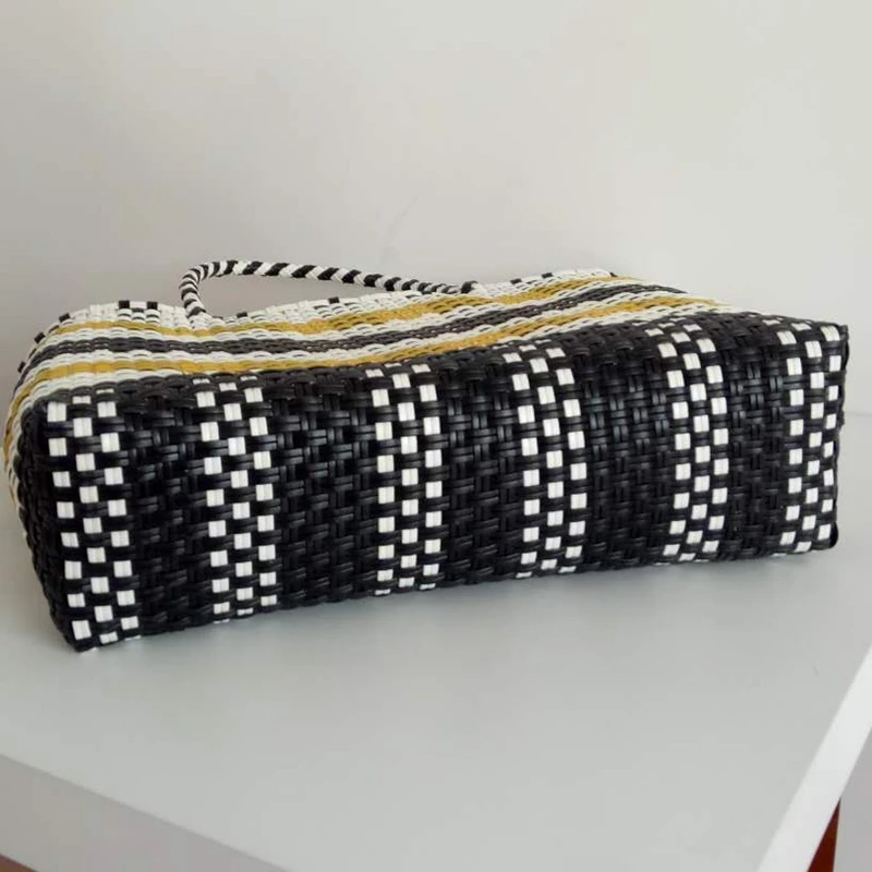 Летняя женская прочная плетеная Солома Пляжная Сумка льняная тканая сумка трава