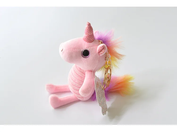 12 см мини радужные полосы розовый белый зеленый единорог плюшевые игрушки стиль Kawaii мягкий брелок Мягкая кукла игрушки для девочек Сумка Декор