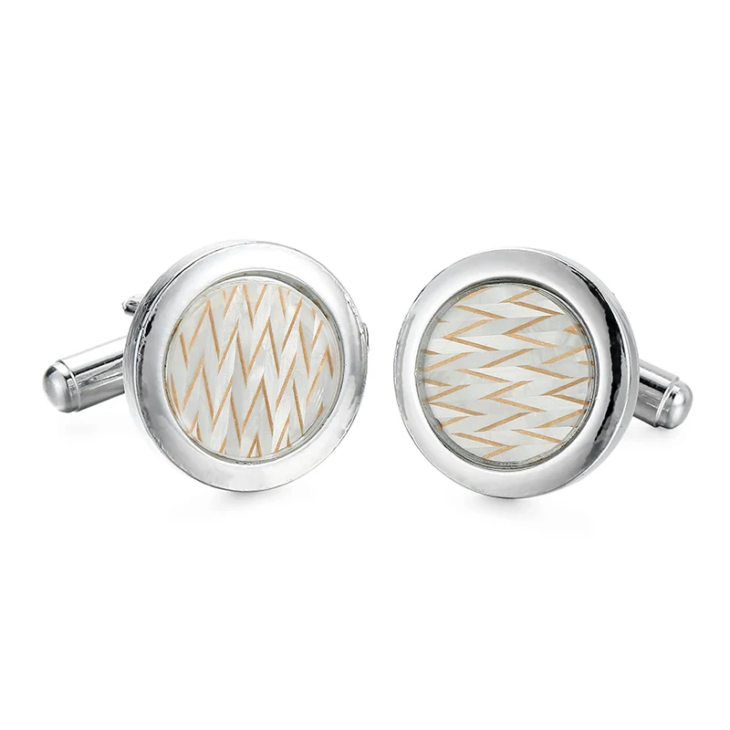 

DY new men's fashion clothing accessories Golden French Cufflinks silvery round fish shaped Cufflinks