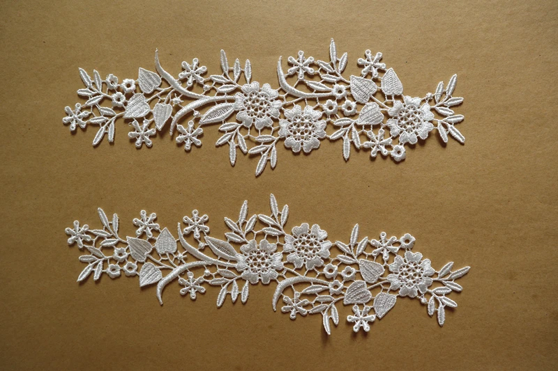 1 пара кружевной воротник с цветочной аппликацией белый вышивкой свадебные