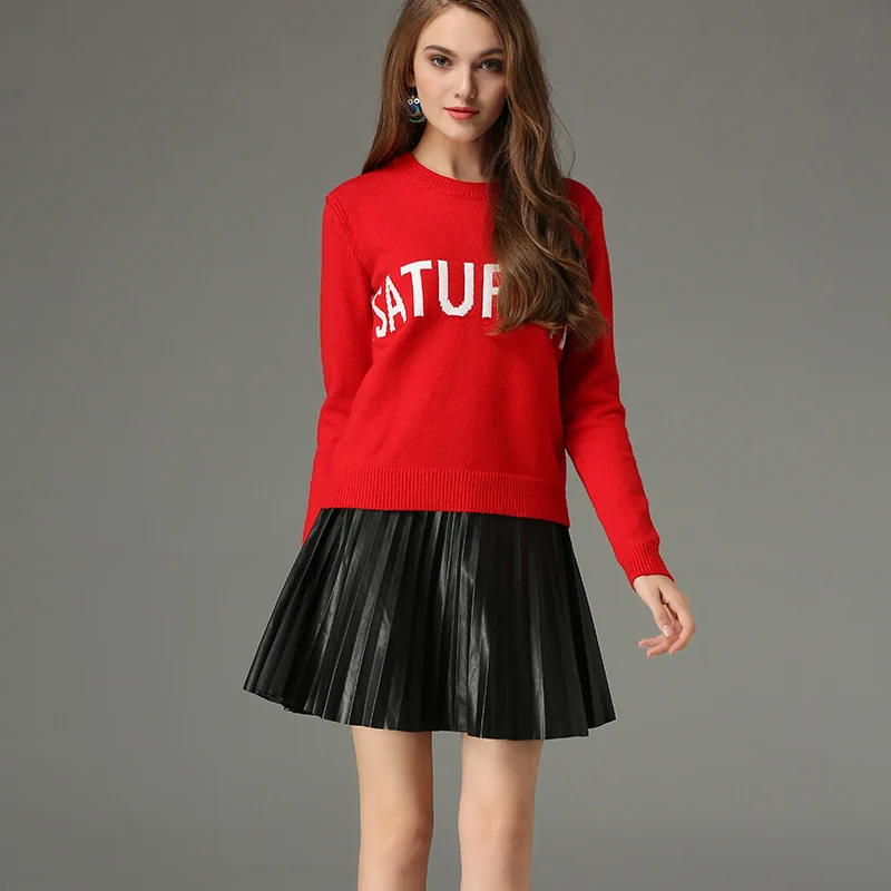 BGTEEVER 2020 New Monday Sweater Women Sunday Letter Print Colorful Christmas Jumper Pullovers Female Autumn Winter Feminino | Женская