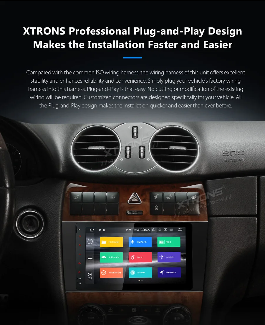 XTRONS Android 9,0 автомобильный стерео радиоплеер для Mercedes Benz W209 2005 2006 W203 W463 Plug and Play дизайн gps wifi OBD без DVD