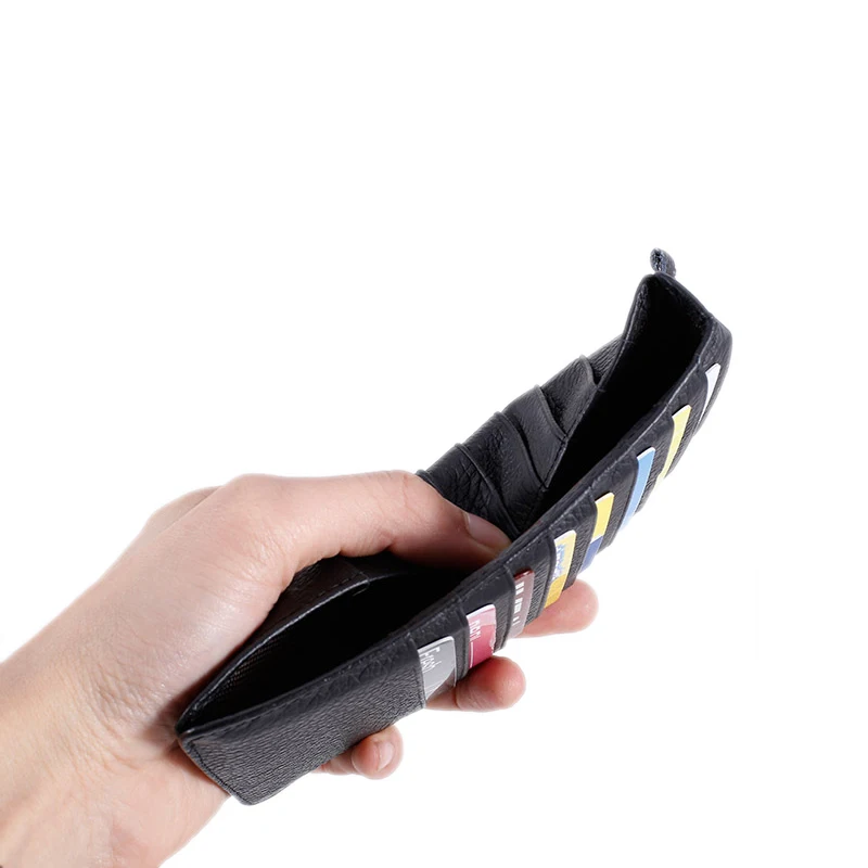 Super Thin Quality Cowhide 100% Genuine Leather 18 Card Slots Business Holders Long Wallet Credit ID Holder Unisex Men | Багаж и сумки