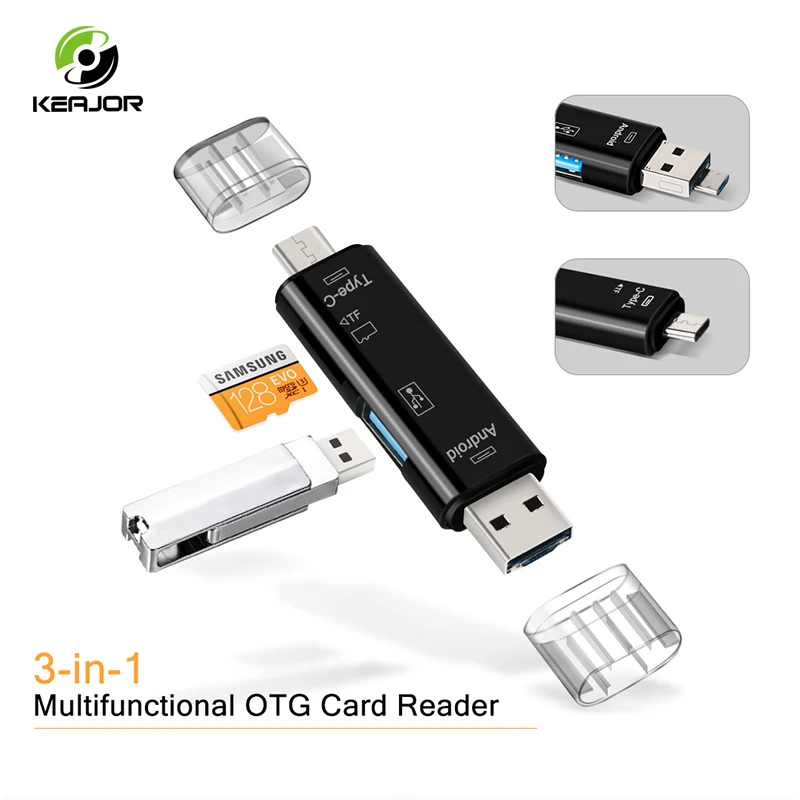 3 в 1 адаптер для карт USB OTG Micro Card Reader USB 2,0 устройство для чтения карт памяти для телефона Android Tablet PC type-C Card Reader