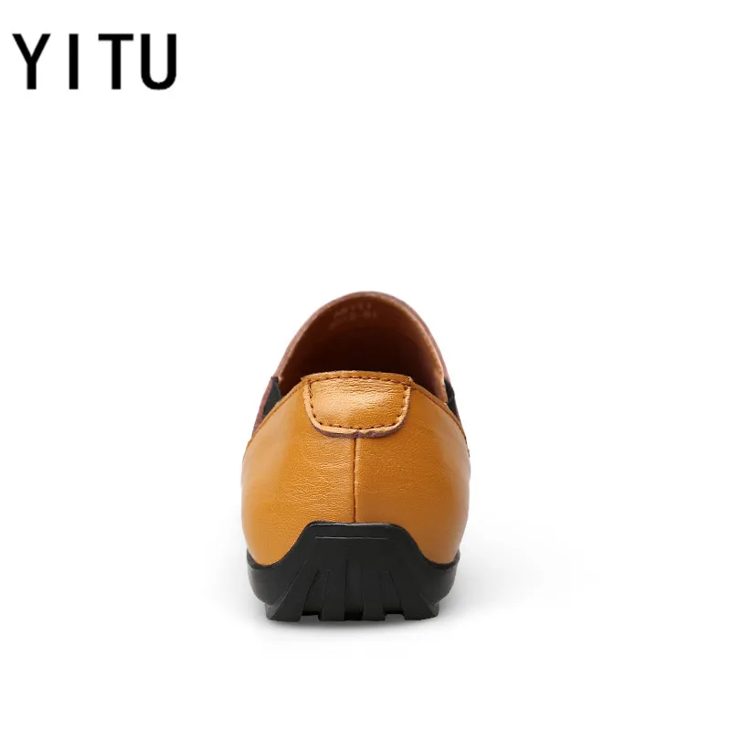 YITU/Летняя прогулочная обувь из натуральной кожи мужские гибкие и мягкие дышащие