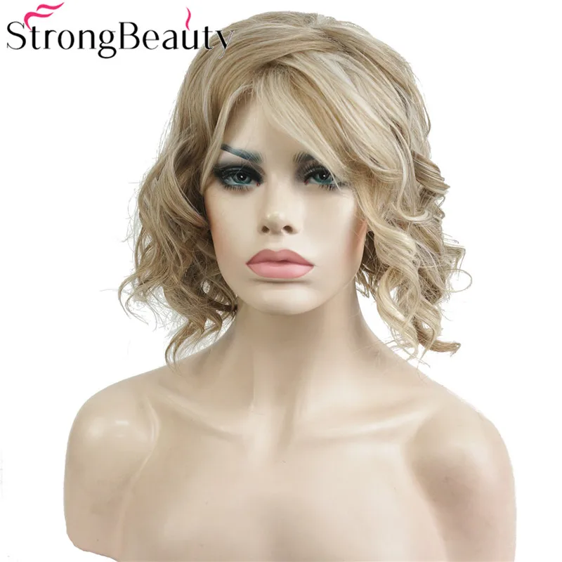 StrongBeauty короткие волнистые светлые волосы Жаростойкие синтетические женские
