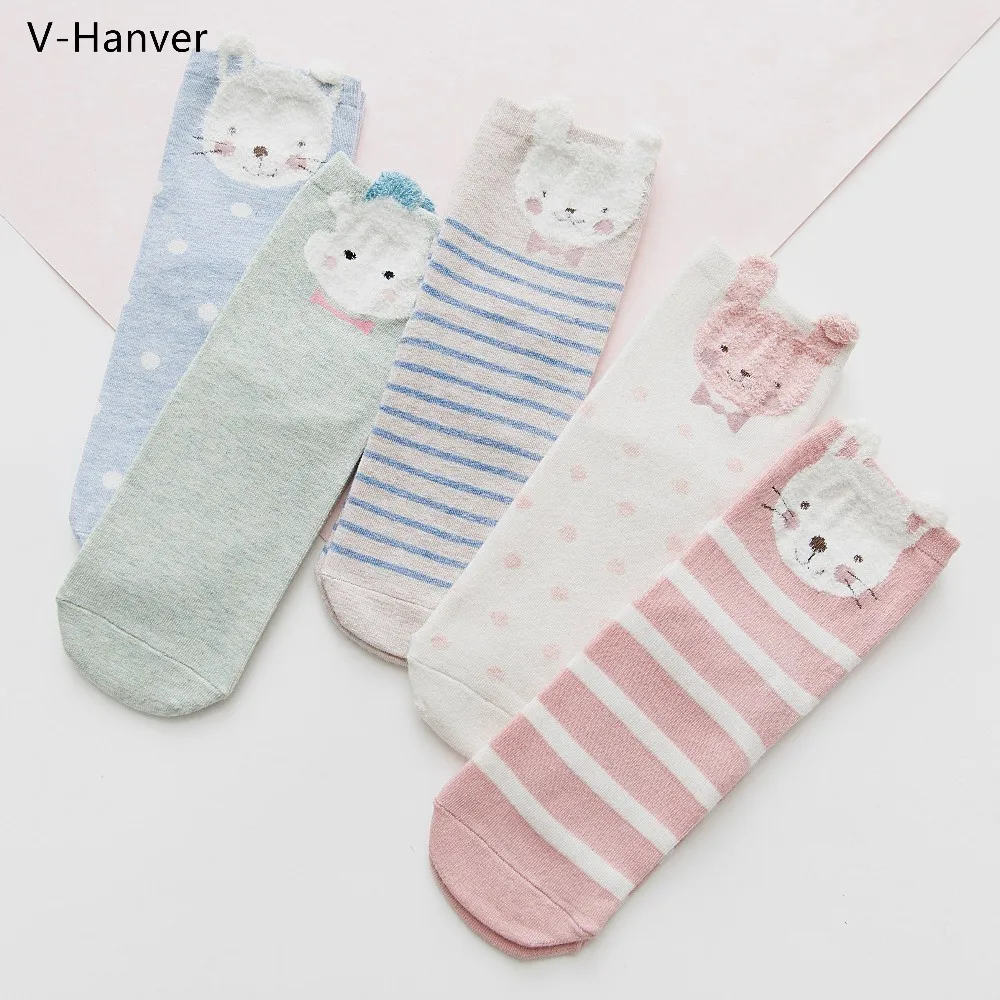 V Hanver хит продаж осенне зимние женские носки Kawaii серия с персонажами из