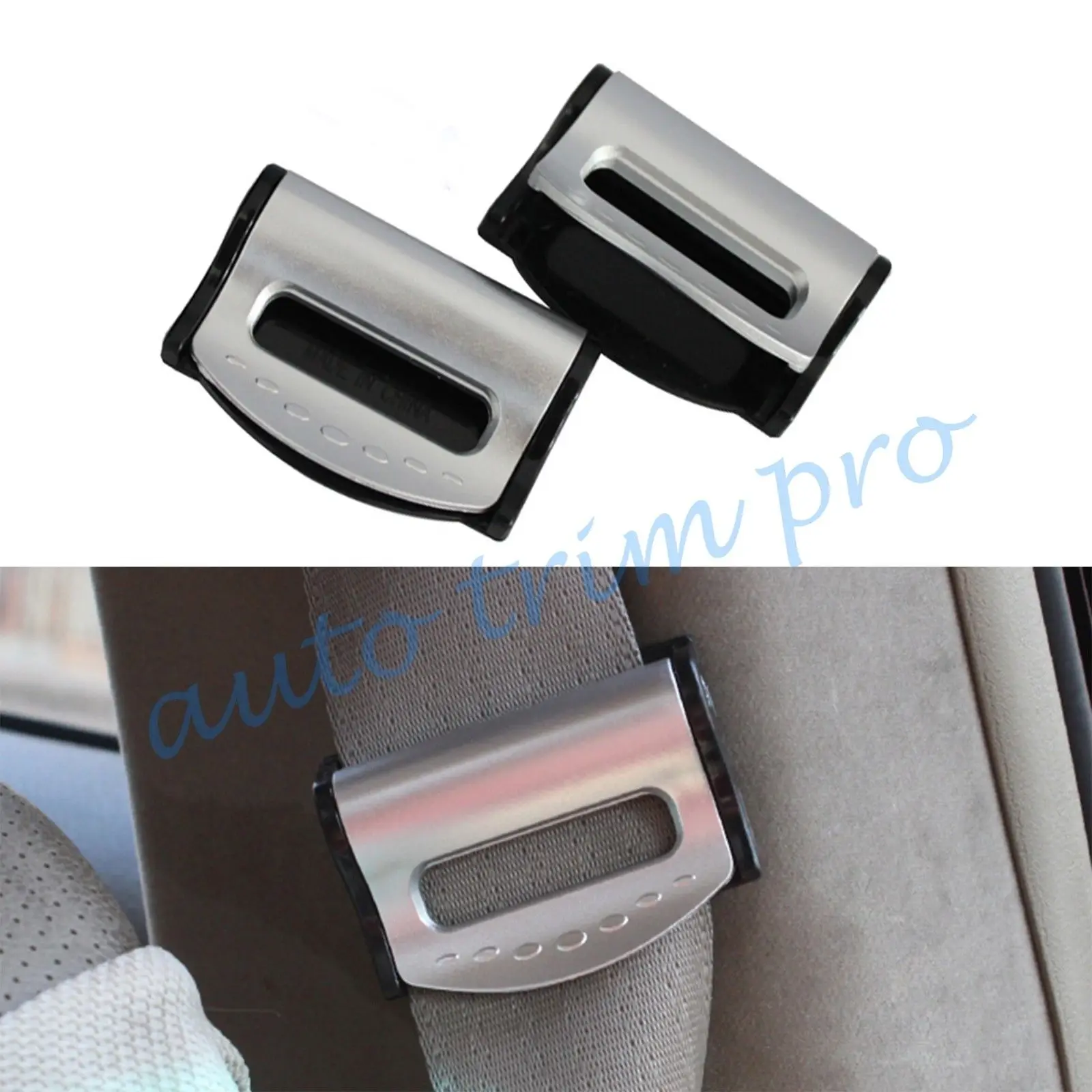 

2X Car Accessories Seat Belt Safety Stopper Adjuster Holder Buckle Plastic Clip