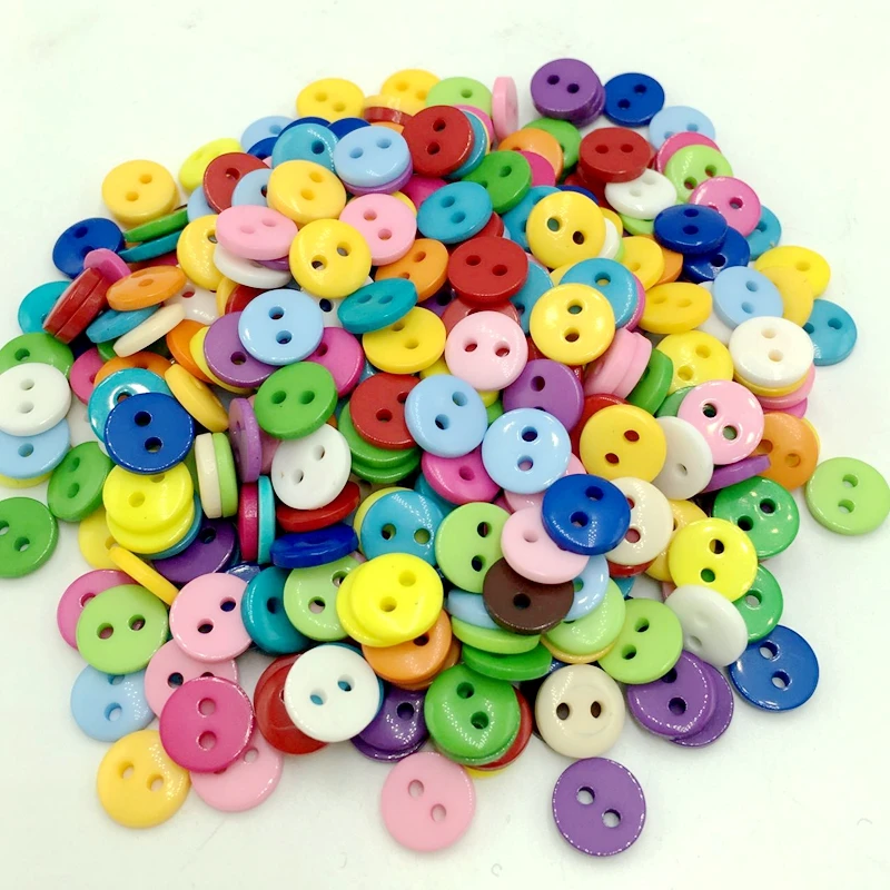 Оптовая продажа 500 шт. multi 8 мм Круглый Смола Мини крошечный Пуговицы Craft Вышивание