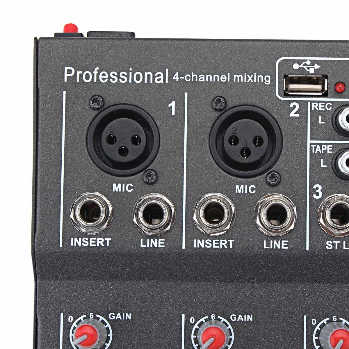 4 канальный аудио смеситель USB DJ микшерная консоль усилителя для караоке дома звук Системы цифровой мини-микрофон