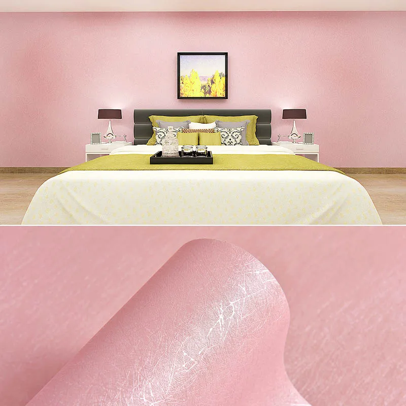 Light pink 60 см x 10 м твердая текстура белая Водонепроницаемая самоклеющаяся настенная бумага для постельных принадлежностей Гостиная Современная рельефная розовая виниловая настенная бумага - Цвет: Light pink