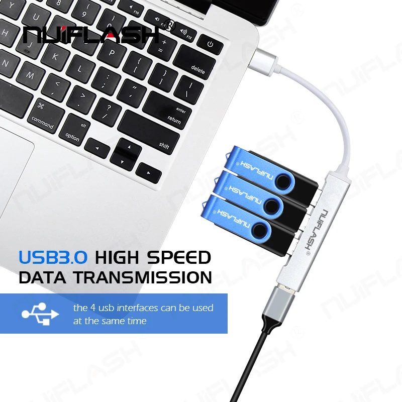 Горячий черный USB 3,0 Hi-Скорость 4-Порты и разъёмы разветвитель адаптер для ПК компьютер Прямая