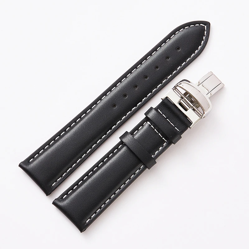 19mm Watchbands Genuine Leather 20mm Black Watch Accessories Bracelet Steel Buckle Band Strap for Tissot 1853 T095 | Наручные часы