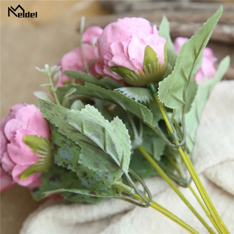 Роскошный свадебный букет невесты искусственный шёлковый Пион для подружки