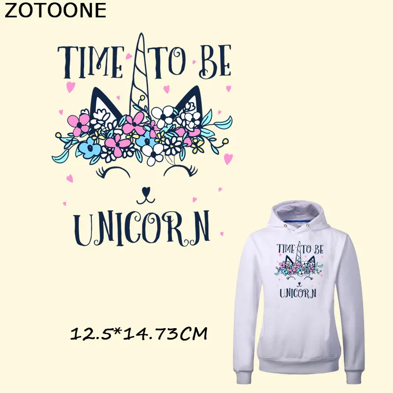 ZOTOONE милый Единорог палочки Diy мультфильм теплопередачи патчи Железный на детей