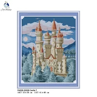 the castle cross stitch embroidery kitsdiy cross stitchset embroidery suitdmc cotton thread enough canvas for embroidery