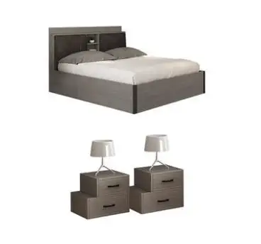 Bed with 2side table Рама DYMASTY натуральная кожа мягкая кровать современный дизайн кровать bett, cama мода king/queen Размер мебель для спальни - Цвет: Bed with 2side table