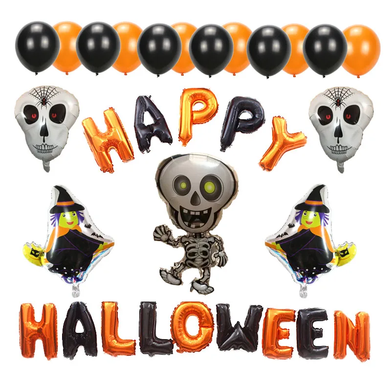 31 шт. Happy Halloween украшения письмо шары летучая мышь Тыква баллоны череп Фольга Globos