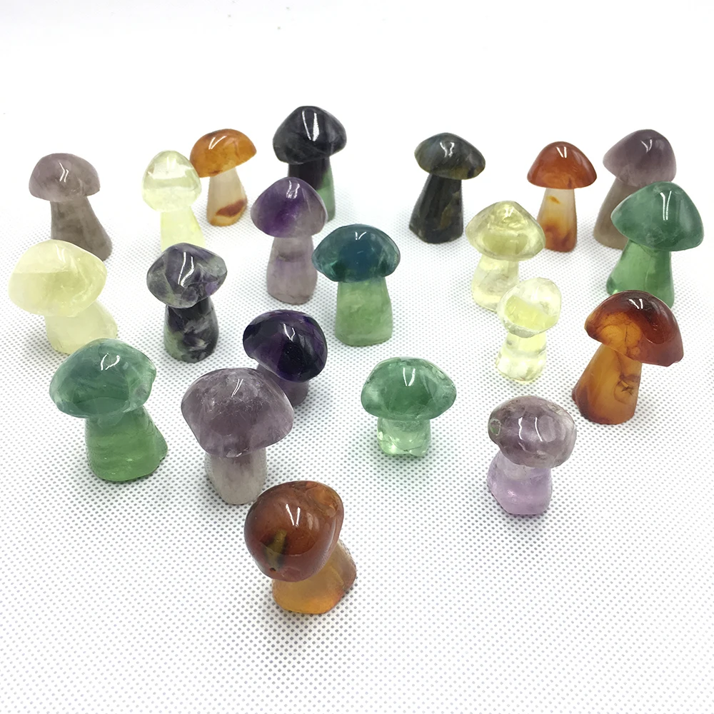 DS натуральный кварцевый кристалл гриб прекрасный полированный ручной резной