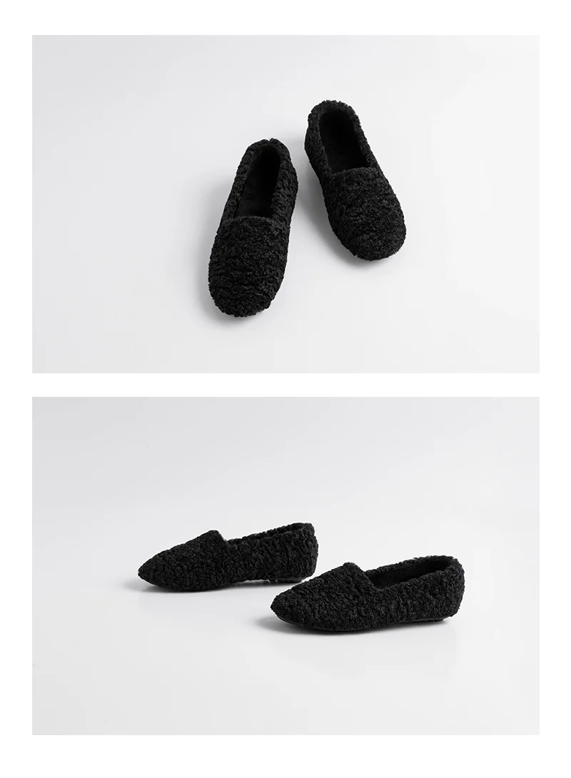 winter women real sheep fur loafers curly furry soft casual flat snow vacation non-slip cute young ladies luxury fashion shoes