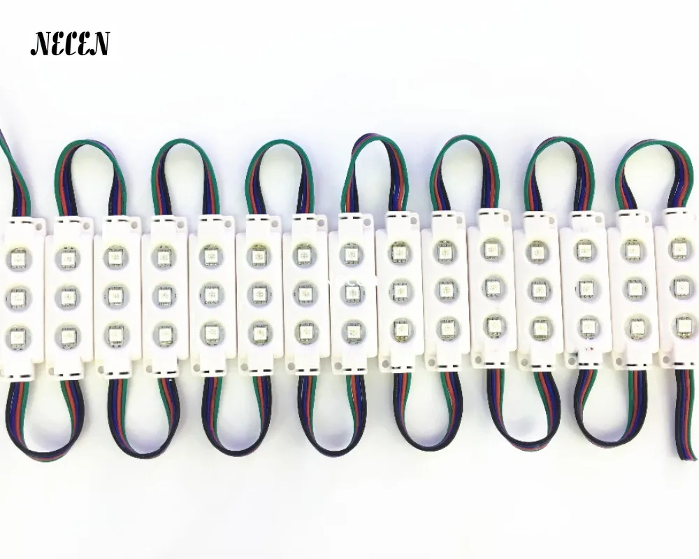 Necen 3 светодиода/pc 20 шт./лот 12 В светодиодный модуль пиксельные огни 5050 SMD led Рождество освещение RGB водонепроница