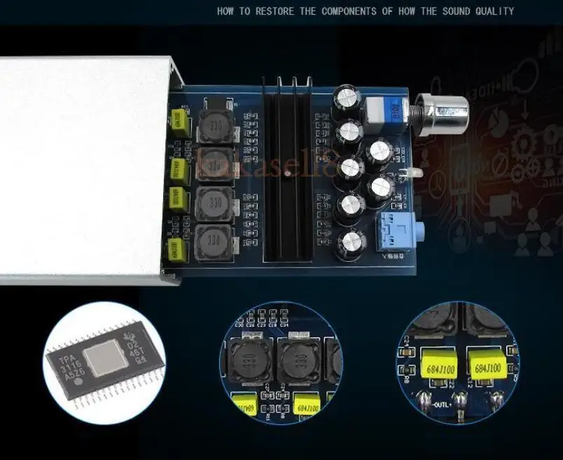 TPA3116 D2 100WX2 двухканальный стерео HIFI цифровой усилитель мощности DC 12v ~ 24v |