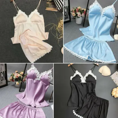 Женское атласное кружевное нижнее белье babydoll комплект ночного белья пижама