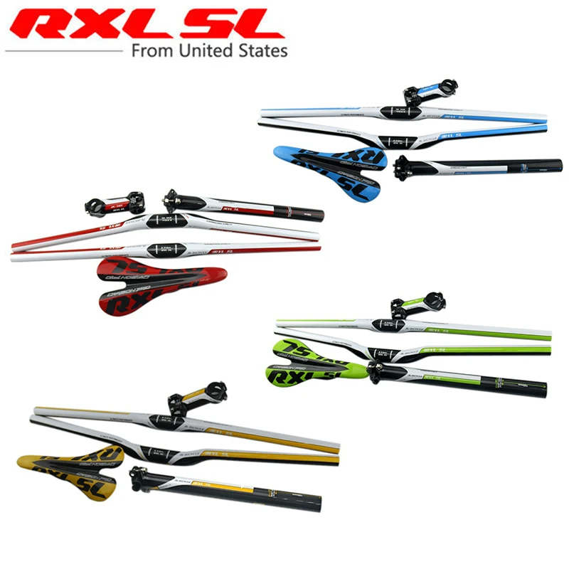 RXL SL велосипедный карбоновый руль MTB комплект руля + стержень подседельный штырь