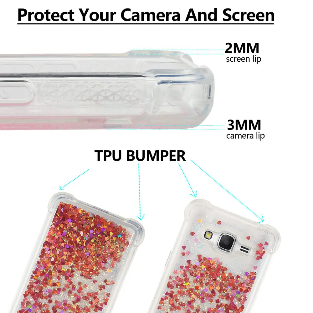 Glitter Stars Cover for Samsung Galaxy Grand Prime G530 G530FQ SM-G530H SM-G530FQ SM-G530BT Liquid Quicksand Soft TPU Back Case |