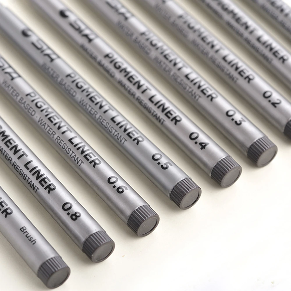 STA 9 шт./лот кисть на водной основе маркеры разных размеров пигментный лайнер