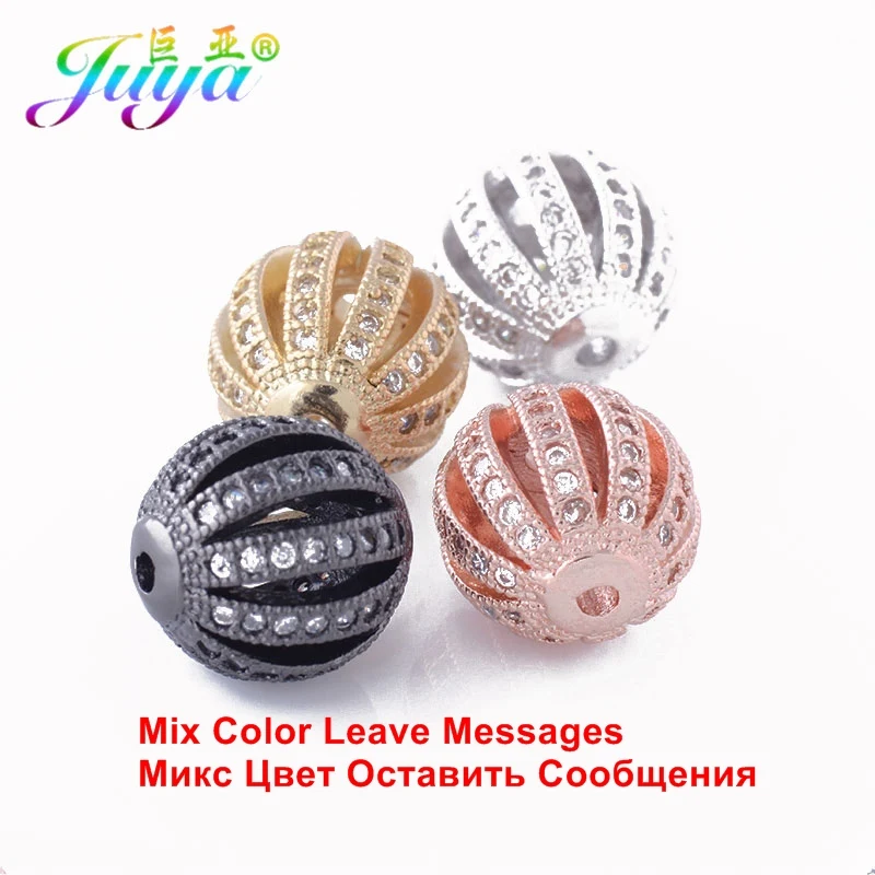 10mm Mix Color Juya DIY ювелирные изделия металлические бусины микро паве циркон 10 мм Starburst круглый шар бусины для женщин мужские украшения из бисера Изготовление - Цвет: 10mm Mix Color