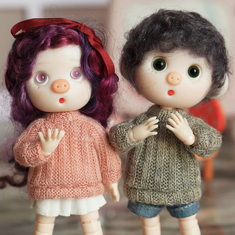 Горячая Распродажа 1/12 bjd кукла Красочный Длинный свитер одежда подходит для ob11 кукла платье аксессуары кукла костюм одежда