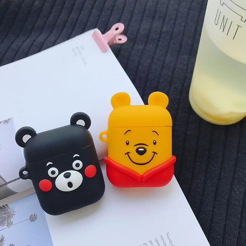 3D мультяшный силиконовый чехол для AirPods, чехол, беспроводной Bluetooth наушник, защитный чехол для Apple Airpods, чехол, милый мягкий