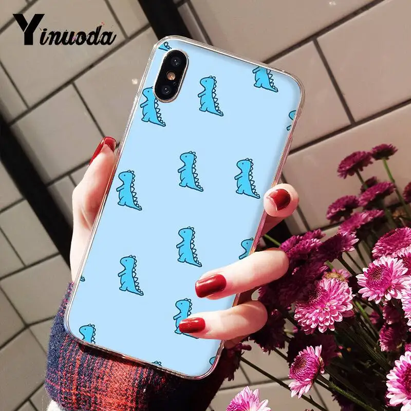 Милый мягкий чехол для телефона Yinuoda с мультяшным динозавром фото на заказ iPhone 8 7 6
