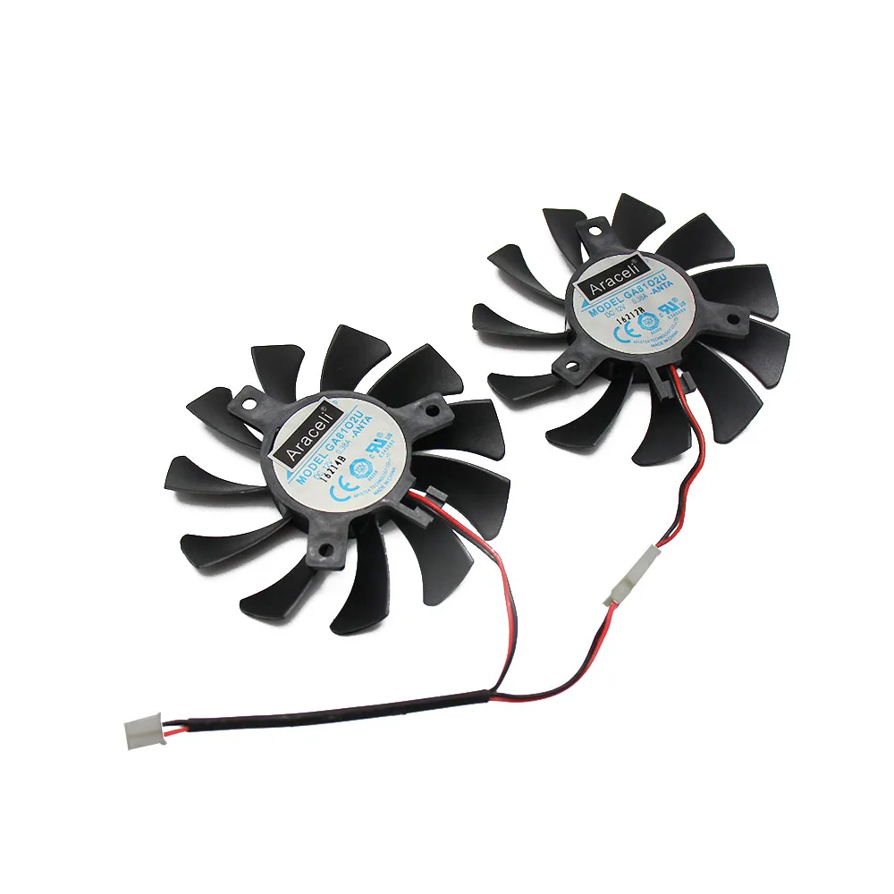 2 шт./лот Бескаркасный вентилятор GA81O2U PFTB DC 12 В 0 38a R7 350 для сервера POWERCOLOR DATALAND