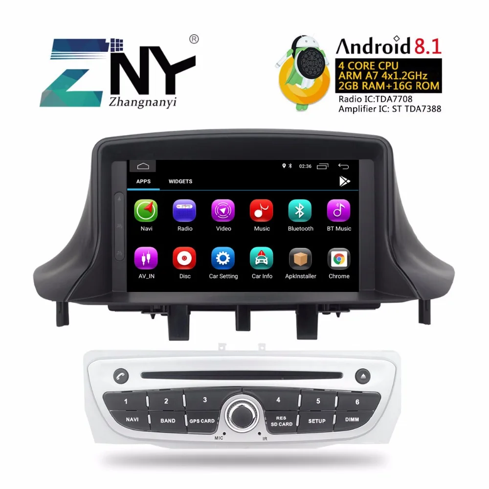 7 &quotAndroid 8 1 автомобильный Стерео Авторадио для Renault Megane 3 Fluence gps навигация FM RDS