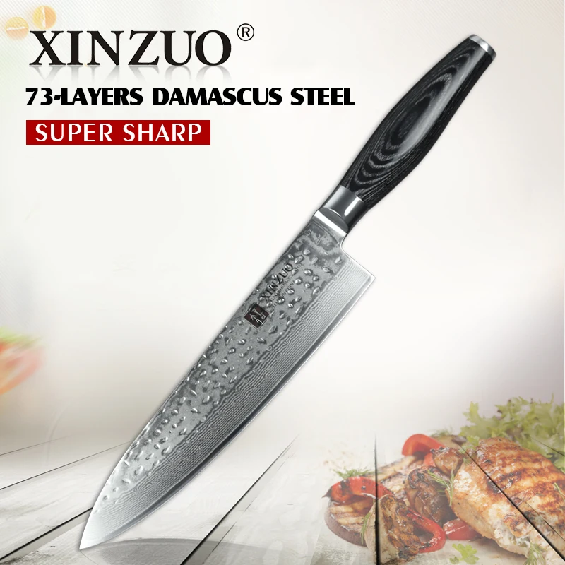 XINZUO 8 "дюймовый шеф-повара Ножи японский Дамаск Сталь Кухня ножей инструменты