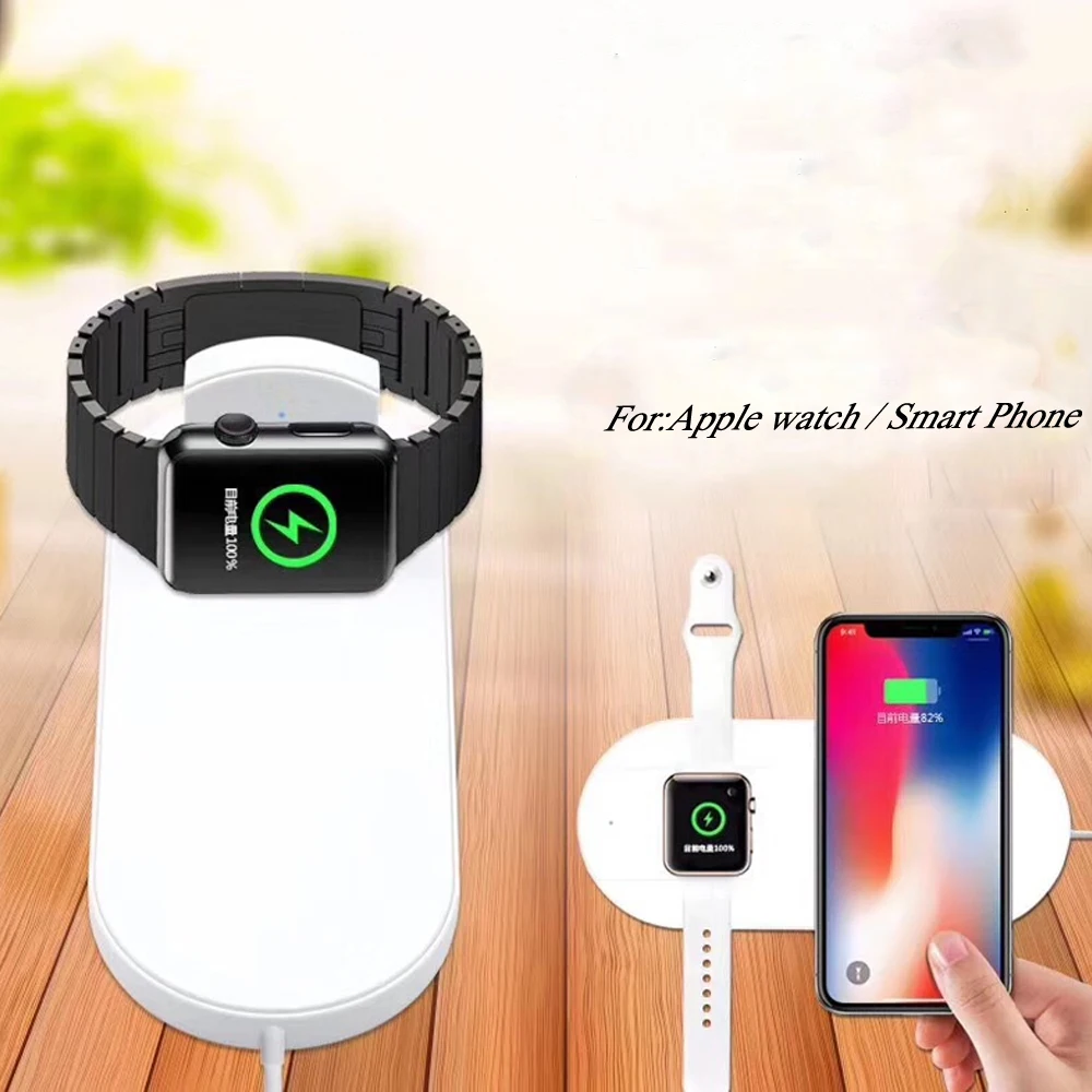 2 в 1 для apple watch/iwatch серии 3/2 QI Беспроводное зарядное устройство Iphone X 8 plus|Ремешки
