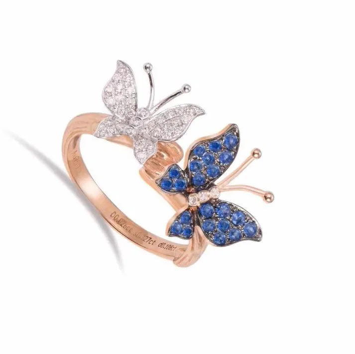 Модное циркониевое кольцо с бабочкой Брендовое австрийским кристаллом из
